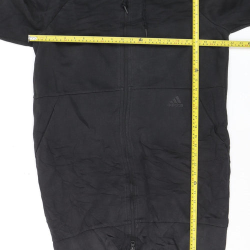 Adidas Men's Black Full Zip Hoodie Size S Lightweight Fleece