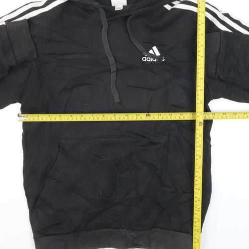 Adidas Men’s Black Pullover Hoodie Size S Sports Logo Fleece