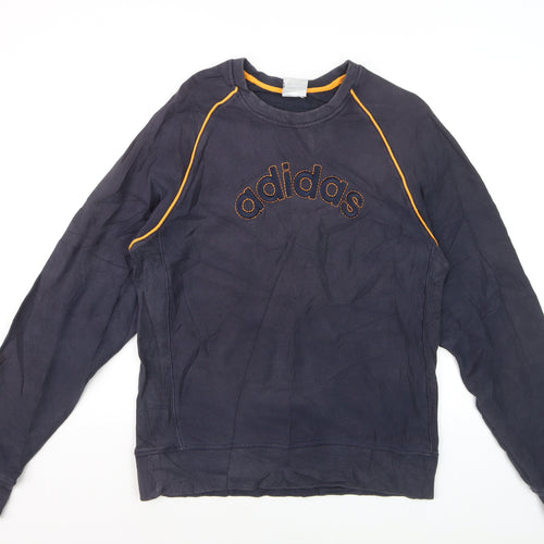 Adidas Men’s Blue Embroidered Logo Pullover Sweatshirt M