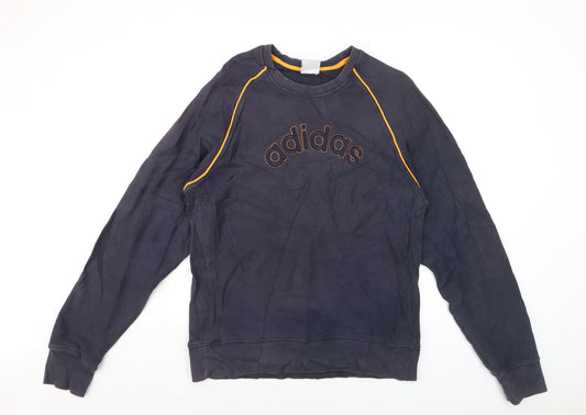 Adidas Men’s Blue Embroidered Logo Pullover Sweatshirt M