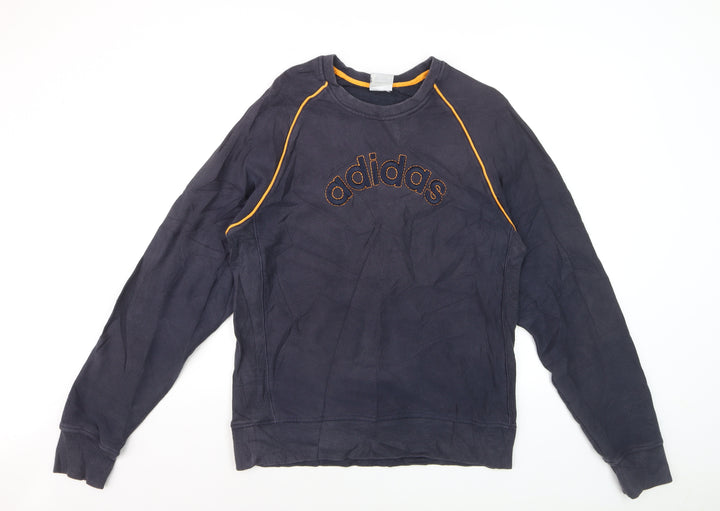 Adidas Men’s Blue Embroidered Logo Pullover Sweatshirt M