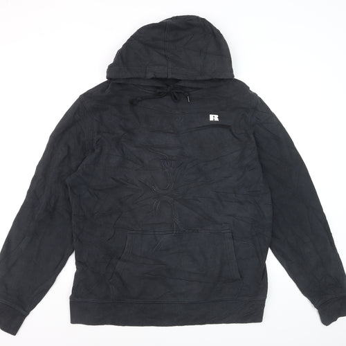 Russell Athletic Men's Black XL Pullover Hoodie with Logo Pocket