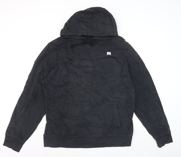Russell Athletic Men's Black XL Pullover Hoodie with Logo Pocket