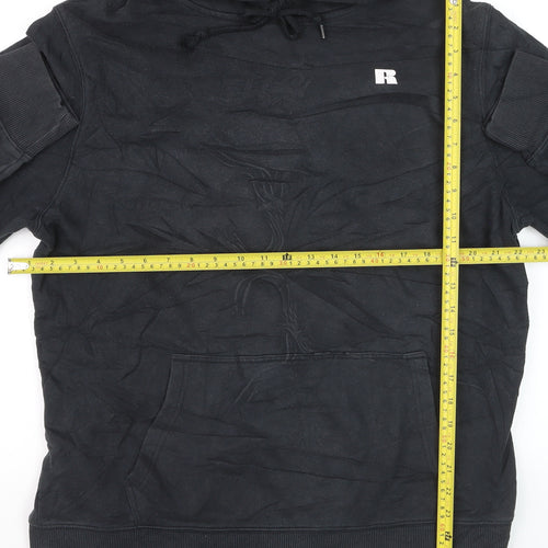 Russell Athletic Men's Black XL Pullover Hoodie with Logo Pocket