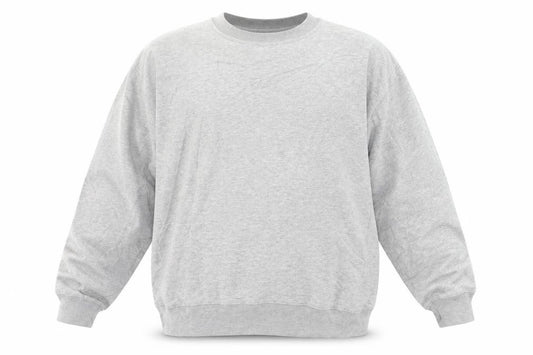 Front view of Nautica Men's Grey Crew Neck Pullover Sweatshirt L Regular Fit
