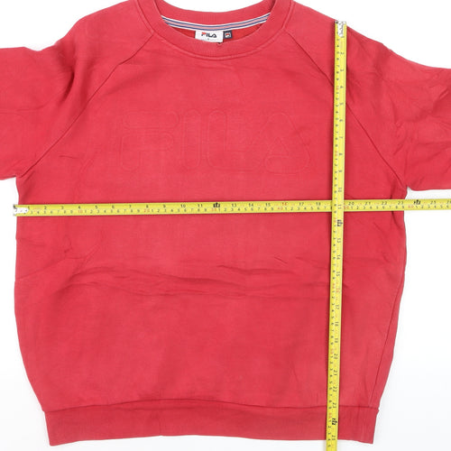 FILA Men's Red Crew Neck Pullover Sweatshirt Size L Regular Fit