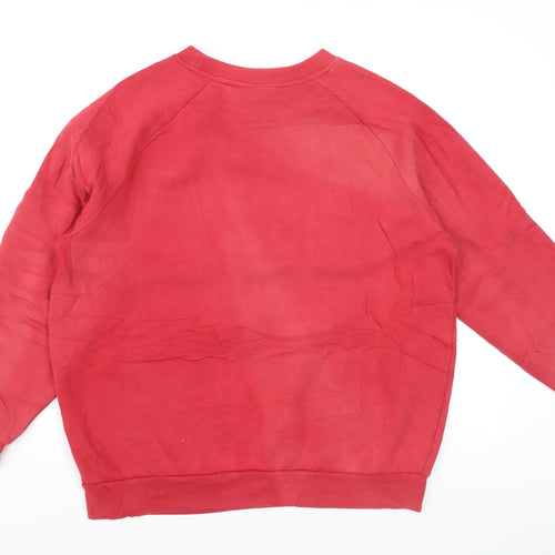 FILA Men's Red Crew Neck Pullover Sweatshirt Size L Regular Fit