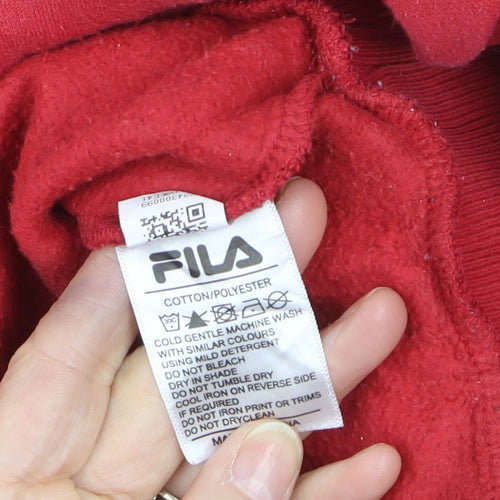 FILA Men's Red Crew Neck Pullover Sweatshirt Size L Regular Fit