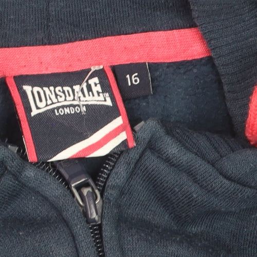 Lonsdale London Women's Navy Full Zip Hoodie Size 16