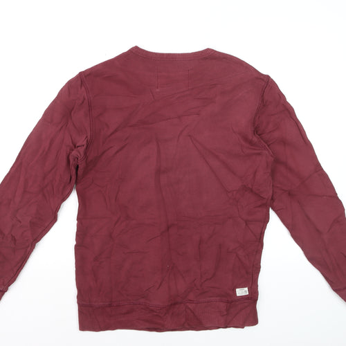 Diesel Men's Red Cotton Crew Neck Pullover Sweatshirt Size S