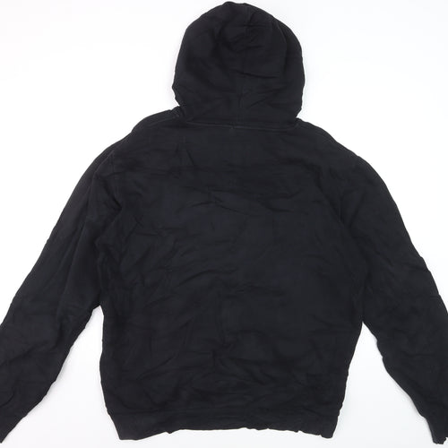 DC Mens Black XL Full Zip Hoodie Hooded Sweatshirt Logo Fleece
