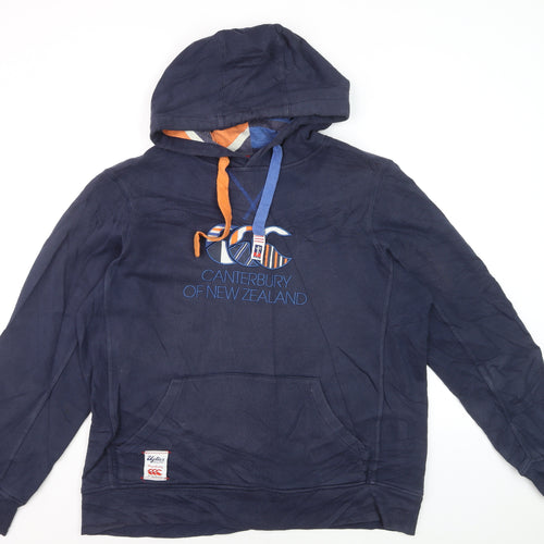 Canterbury Men’s Blue Pullover Hoodie XL Rugby Graphic Sportswear