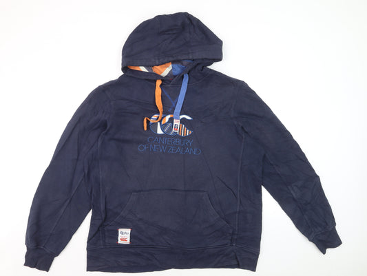 Canterbury Men’s Blue Pullover Hoodie XL Rugby Graphic Sportswear