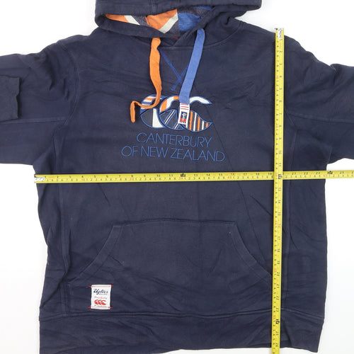 Canterbury Men’s Blue Pullover Hoodie XL Rugby Graphic Sportswear