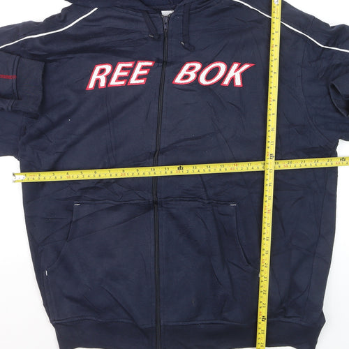 Reebok Men's Blue XL Full Zip Hoodie Sweatshirt Sportswear