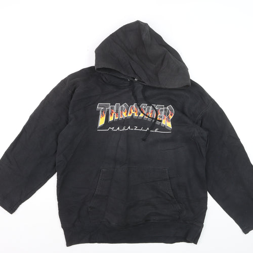 Thrasher Men's Black Pullover Hoodie Small Fleece Skate Logo