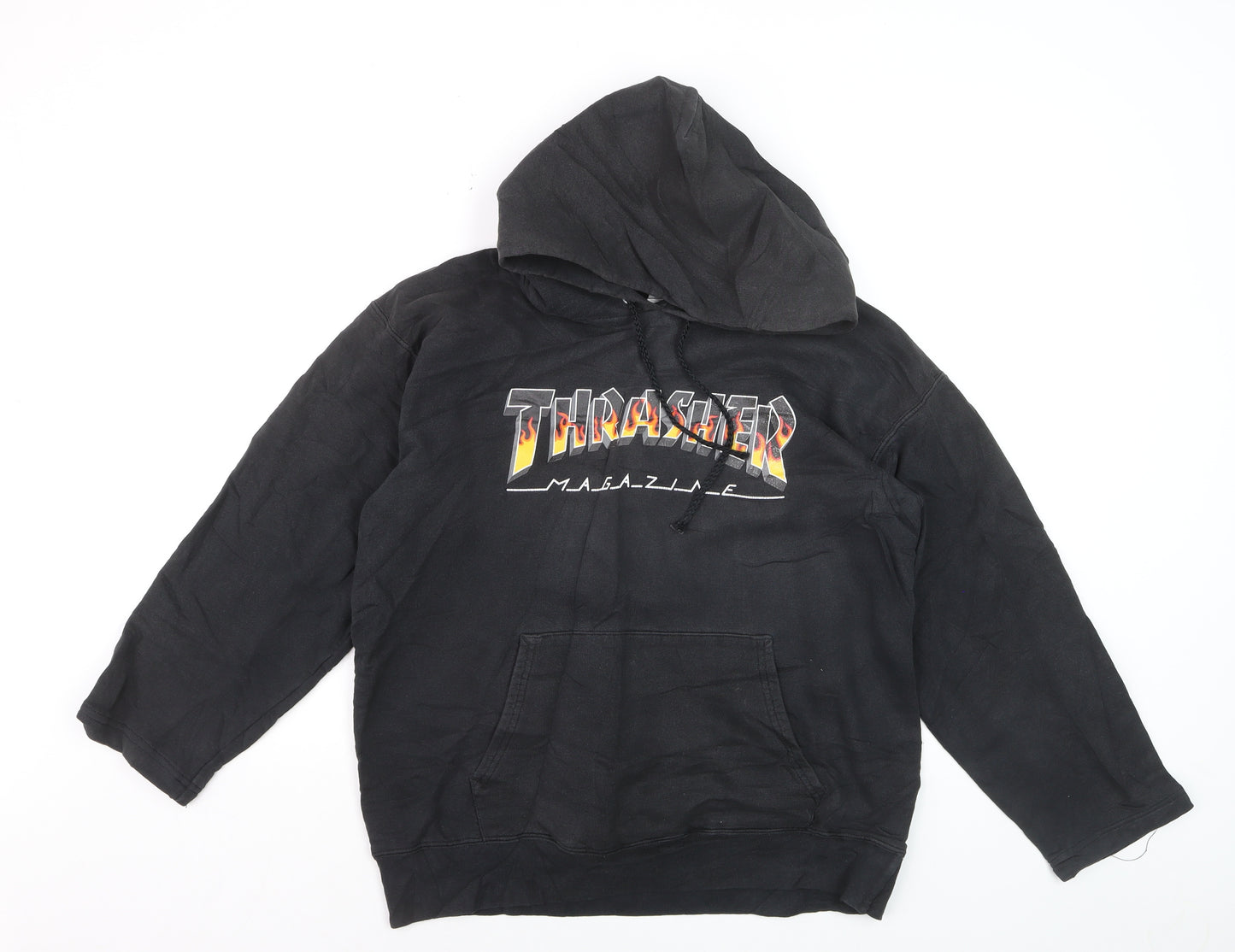 Thrasher Men's Black Pullover Hoodie Small Fleece Skate Logo