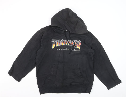 Thrasher Men's Black Pullover Hoodie Small Fleece Skate Logo