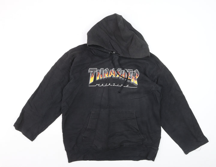 Thrasher Men's Black Pullover Hoodie Small Fleece Skate Logo