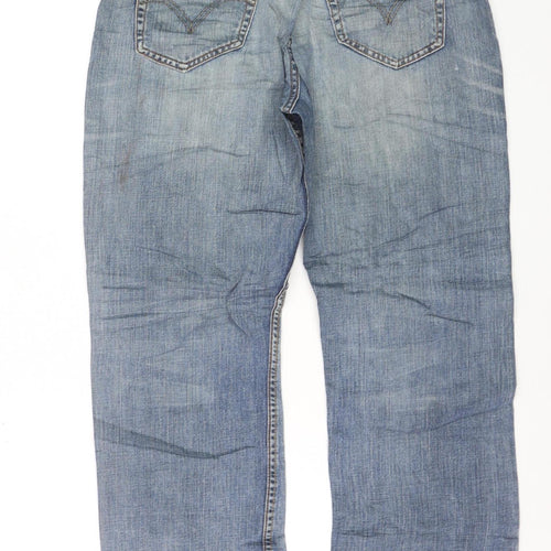 Levi Strauss Men's Blue 34W 30L Straight Fit Denim Jeans