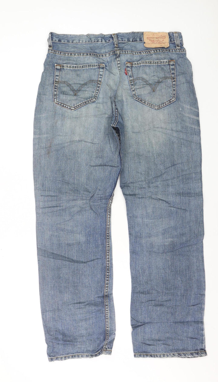 Levi Strauss Men's Blue 34W 30L Straight Fit Denim Jeans