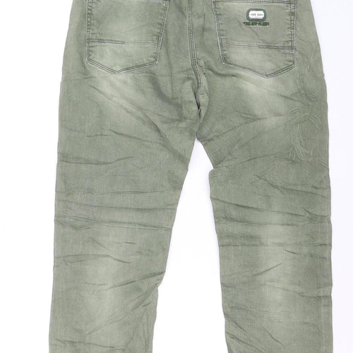 Philipp Plein Men's Green Straight Jeans W34 L34 Cotton Denim