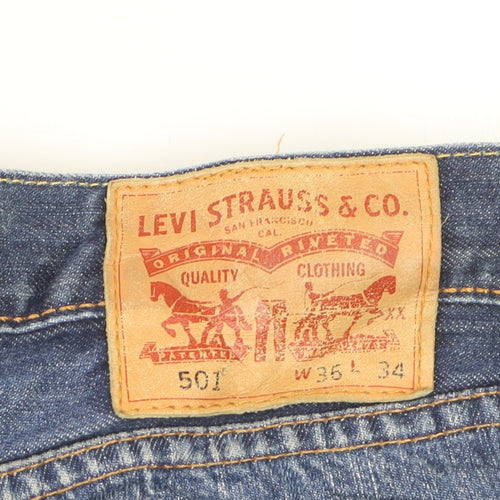 Levi’s 501 Men’s Blue Straight Jeans W36 L34 Denim Classic