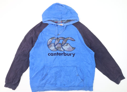 Canterbury Mens Blue 2XL Pullover Hoodie Uglies Logo Sportswear
