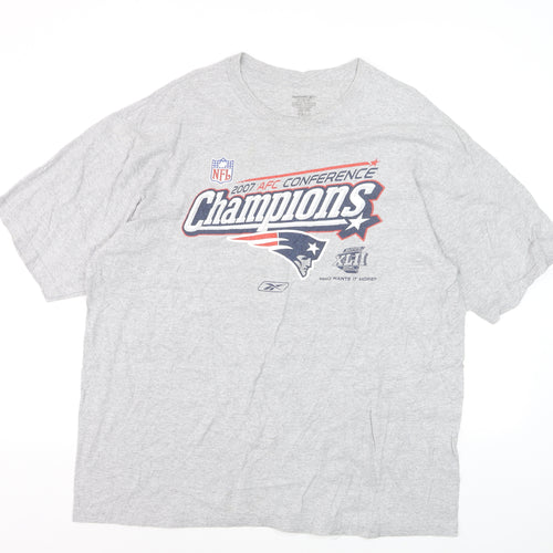 Reebok Men's Grey NFL Patriots Champions T-Shirt Size XL