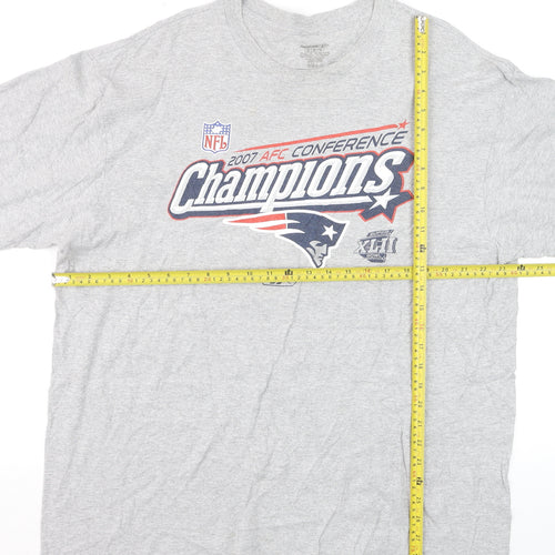 Reebok Men's Grey NFL Patriots Champions T-Shirt Size XL