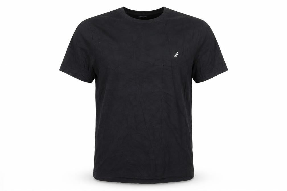 Front view of Nautica Men's Black XL Performance Crew Neck T-Shirt