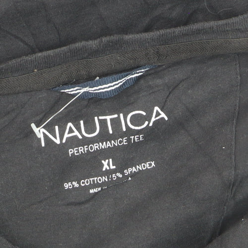 Nautica Men's Black XL Performance Crew Neck T-Shirt
