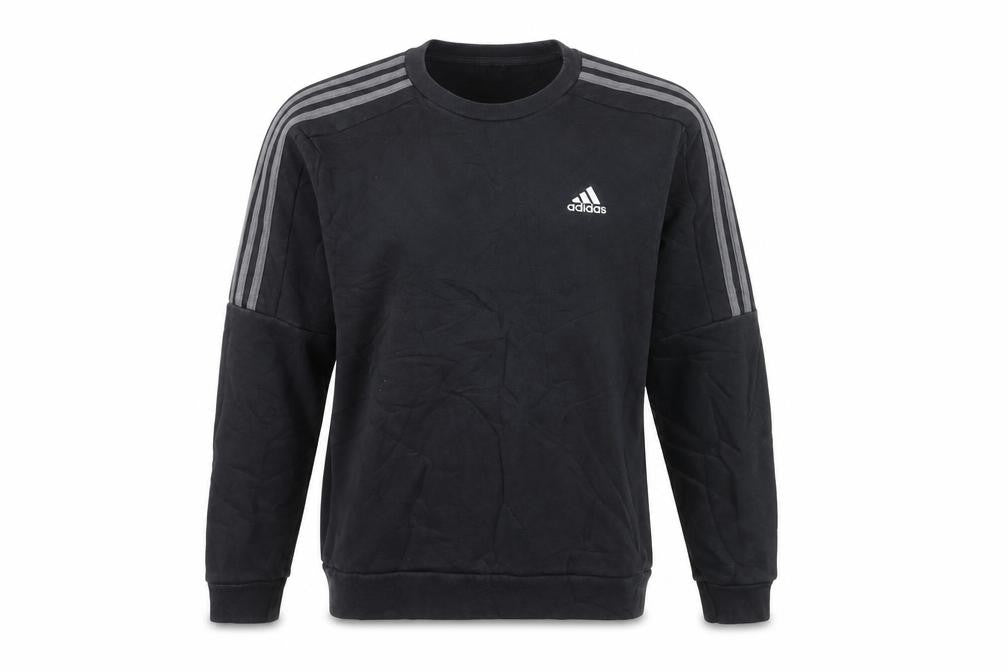 Adidas Mens Black Crew Neck Pullover Sweatshirt Size L Sports Fleece