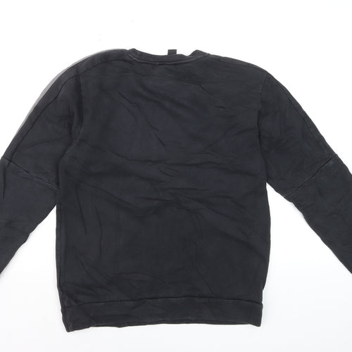 Adidas Mens Black Crew Neck Pullover Sweatshirt Size L Sports Fleece