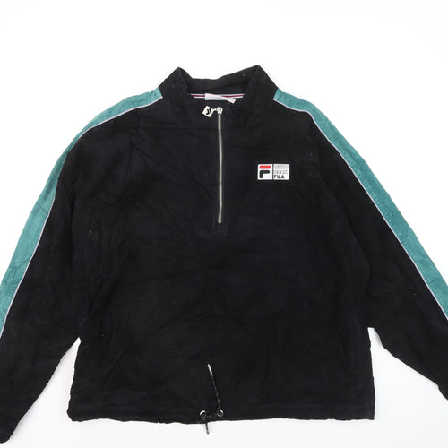 Fila Men’s Black XL Corduroy 1/2 Zip Track Jacket Retro 90s Style