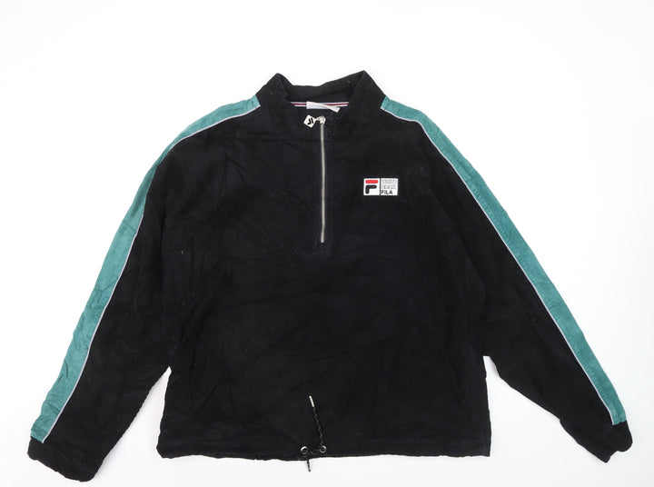 Fila Men’s Black XL Corduroy 1/2 Zip Track Jacket Retro 90s Style
