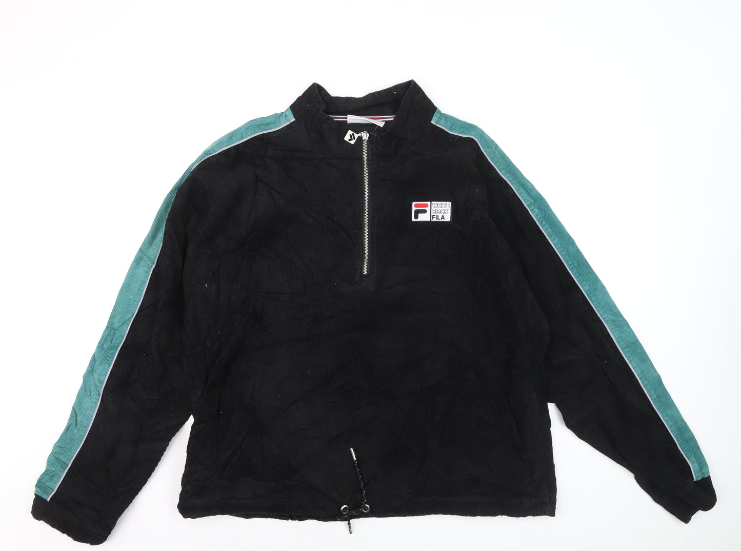 Fila Men’s Black XL Corduroy 1/2 Zip Track Jacket Retro 90s Style