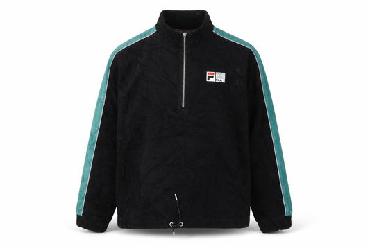 Fila Men’s Black XL Corduroy 1/2 Zip Track Jacket Retro 90s Style