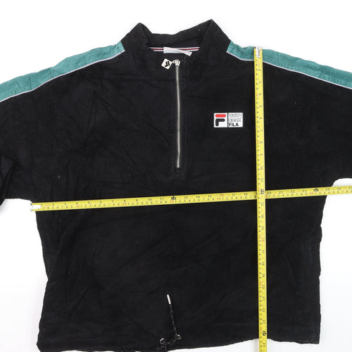 Fila Men’s Black XL Corduroy 1/2 Zip Track Jacket Retro 90s Style