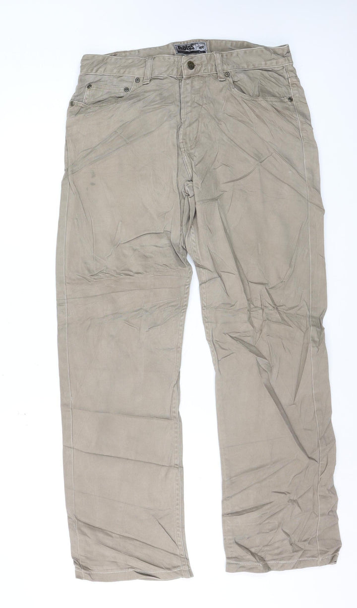 Lee Riders Men's Beige Slim Fit Chino Trousers W34 L34