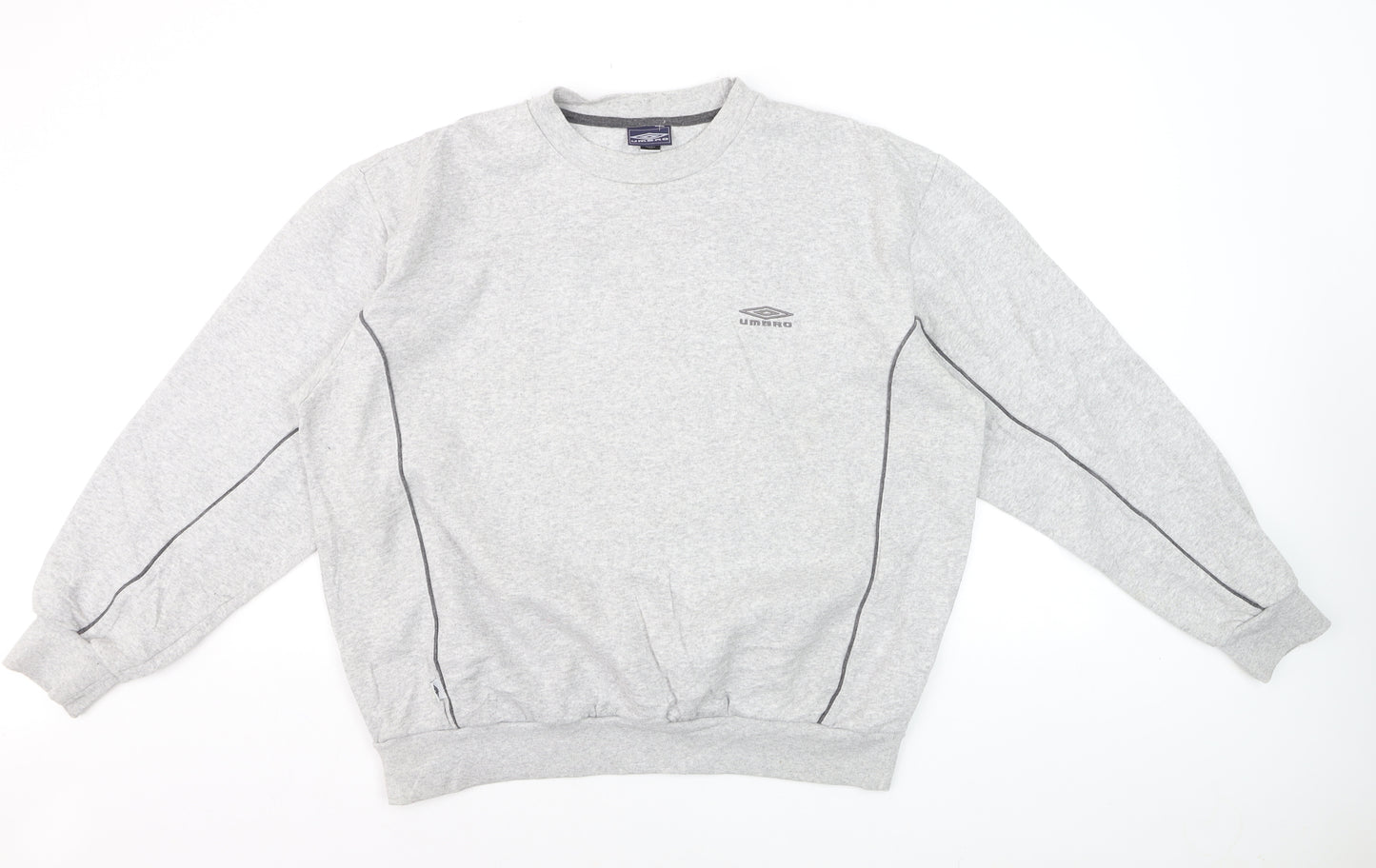 Umbro Men's Grey Pullover Sweatshirt L Crew Neck Sportswear