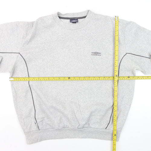 Umbro Men's Grey Pullover Sweatshirt L Crew Neck Sportswear