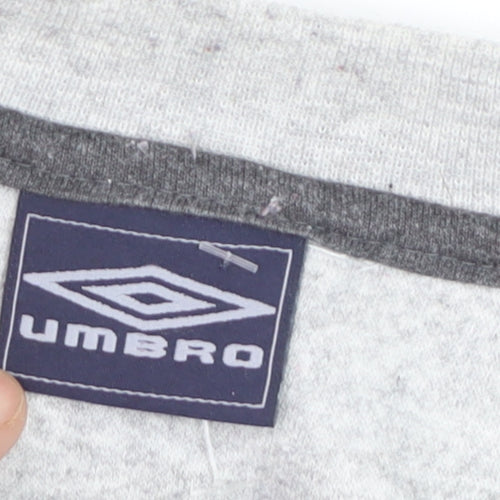 Umbro Men's Grey Pullover Sweatshirt L Crew Neck Sportswear