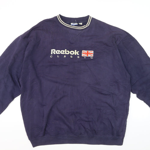 Reebok Classic Men's Blue XL Pullover Sweatshirt Crew Neck Fleece