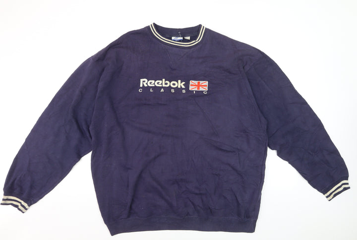 Reebok Classic Men's Blue XL Pullover Sweatshirt Crew Neck Fleece