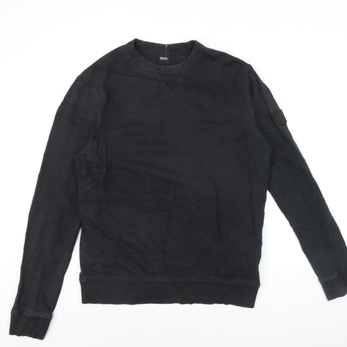Hugo Boss Men's Black Crew Neck Pullover Sweatshirt M