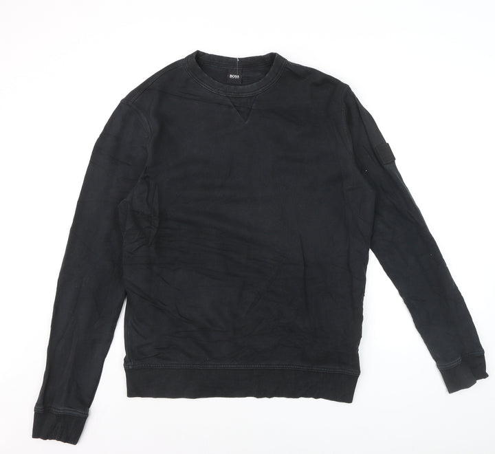 Hugo Boss Men's Black Crew Neck Pullover Sweatshirt M