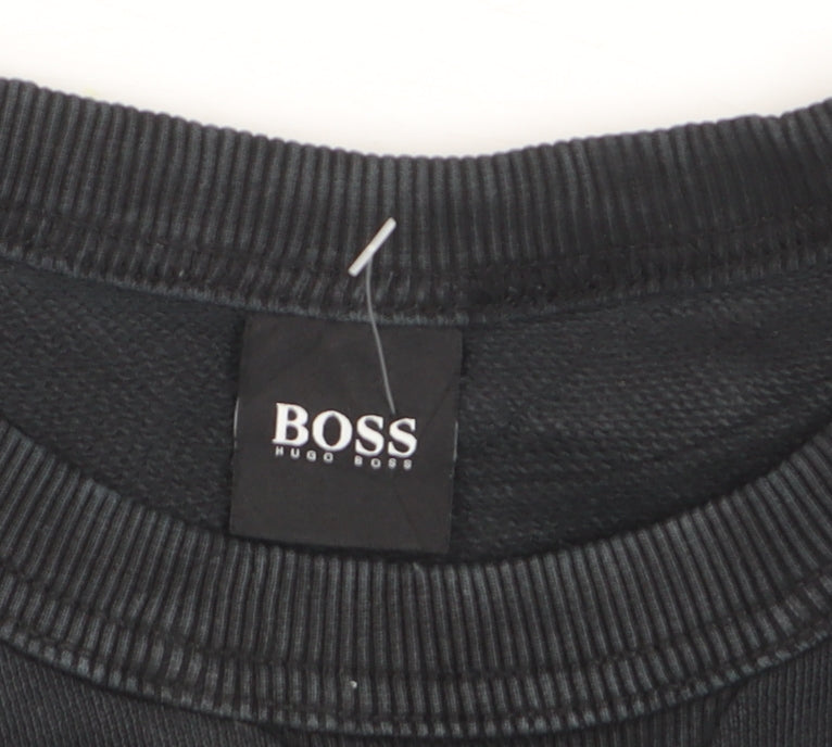 Hugo Boss Men's Black Crew Neck Pullover Sweatshirt M