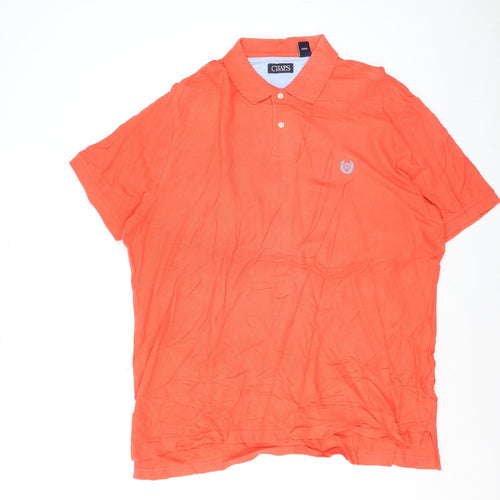 Chaps Mens Orange XL Regular Fit Short Sleeve Cotton Polo Shirt