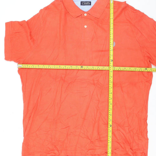 Chaps Mens Orange XL Regular Fit Short Sleeve Cotton Polo Shirt